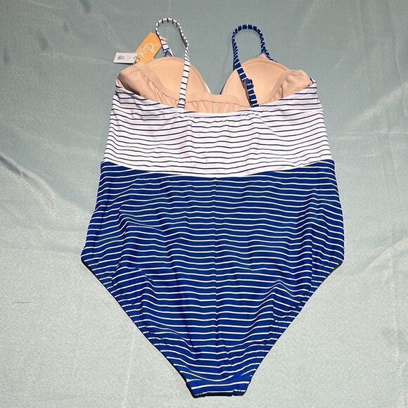 Kona Sol Striped One Piece Bathing Suit D22 - Picture 7 of 7